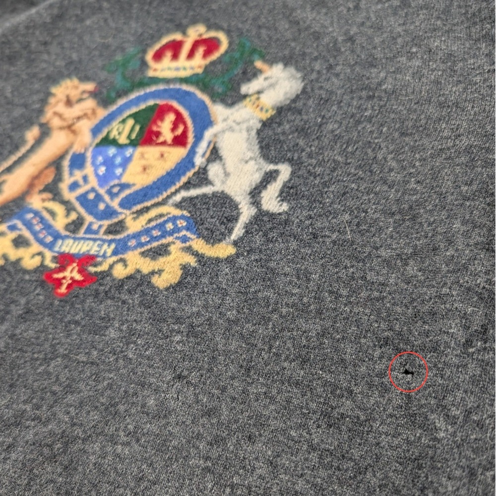 Lauren Ralph Lauren Crest Turtleneck Sweater‎ Merino Cashmere Angora XL Holes - Picture 3 of 7